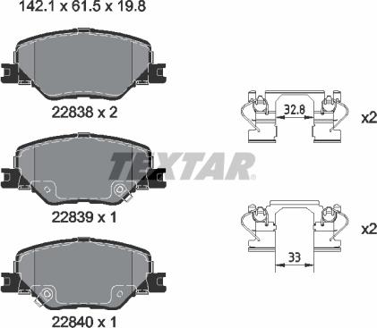 Textar 2283801 - Set placute frana,frana disc aaoparts.ro