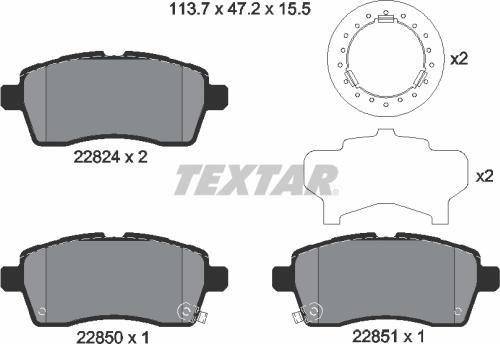 Textar 2282401 - Set placute frana,frana disc aaoparts.ro