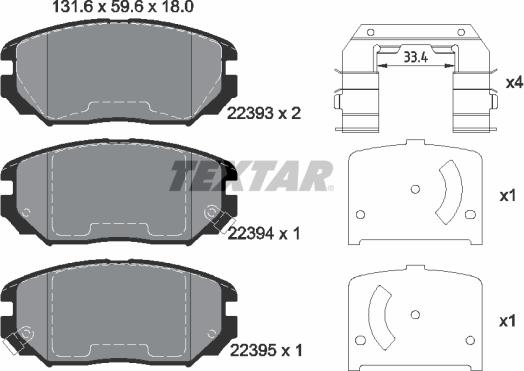 Textar 2239301 - Set placute frana,frana disc aaoparts.ro