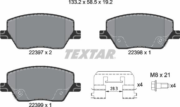 Textar 2239701 - Set placute frana,frana disc aaoparts.ro