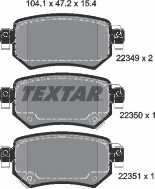 Textar 2234901 - Set placute frana,frana disc aaoparts.ro