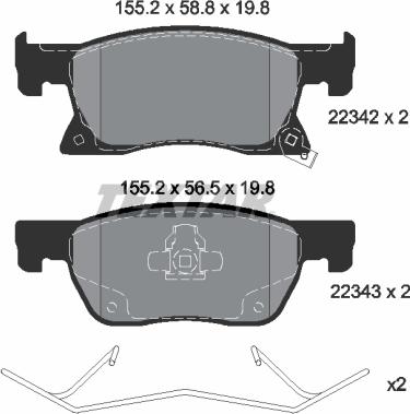 Textar 2234201 - Set placute frana,frana disc aaoparts.ro