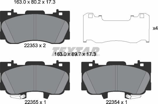 Textar 2235301 - Set placute frana,frana disc aaoparts.ro