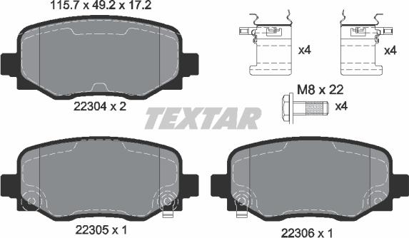 Textar 2230401 - Set placute frana,frana disc aaoparts.ro