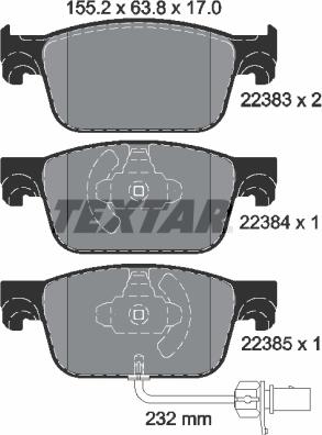 Textar 2238301 - Set placute frana,frana disc aaoparts.ro