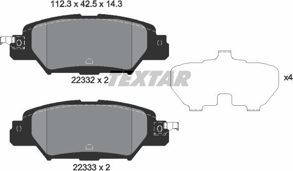 Textar 2233201 - Set placute frana,frana disc aaoparts.ro