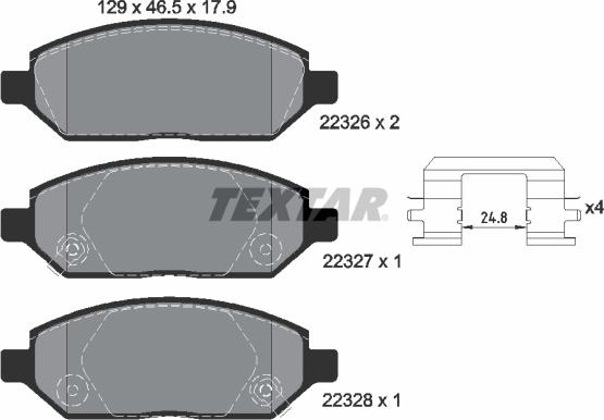 Textar 2232601 - Set placute frana,frana disc aaoparts.ro