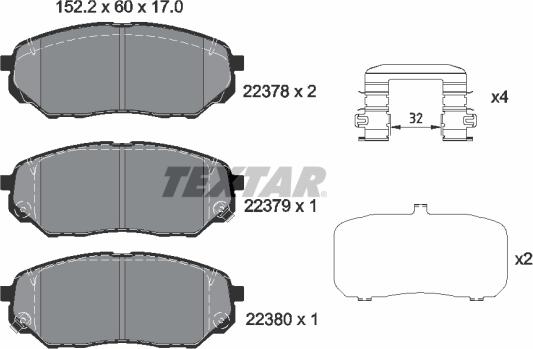 Textar 2237801 - Set placute frana,frana disc aaoparts.ro