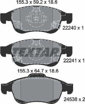 Textar 2224001 - Set placute frana,frana disc aaoparts.ro