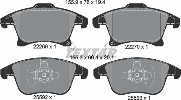 Textar 2226901 - Set placute frana,frana disc aaoparts.ro