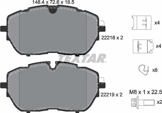 Textar 2221801 - Set placute frana,frana disc aaoparts.ro