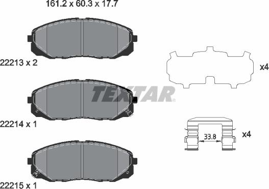 Textar 2221301 - Set placute frana,frana disc aaoparts.ro