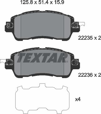 Textar 2223501 - Set placute frana,frana disc aaoparts.ro