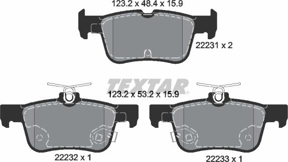 Textar 2223101 - Set placute frana,frana disc aaoparts.ro