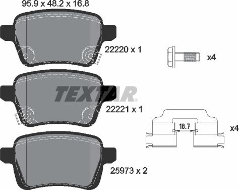 Textar 2222001 - Set placute frana,frana disc aaoparts.ro