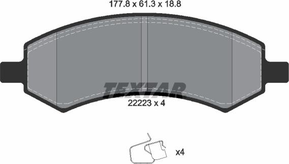 Textar 2222301 - Set placute frana,frana disc aaoparts.ro