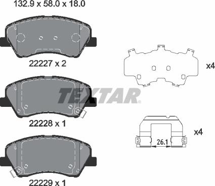 Textar 2222701 - Set placute frana,frana disc aaoparts.ro