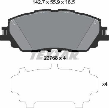 Textar 2276801 - Set placute frana,frana disc aaoparts.ro