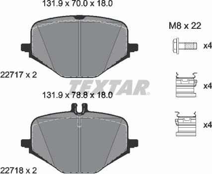 Textar 2271701 - Set placute frana,frana disc aaoparts.ro