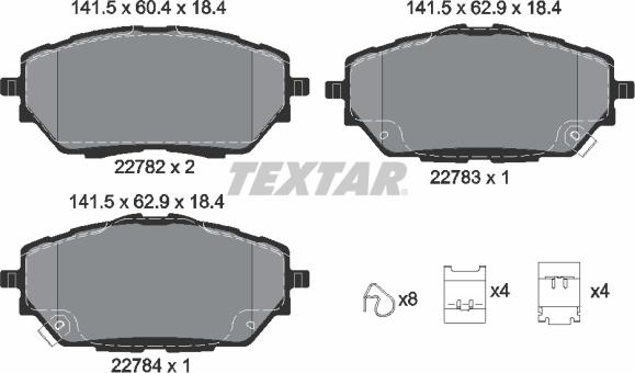 Textar 2278201 - Set placute frana,frana disc aaoparts.ro