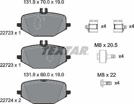 Textar 2272301 - Set placute frana,frana disc aaoparts.ro