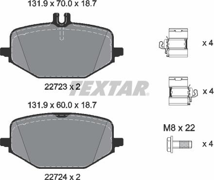 Textar 2272303 - Set placute frana,frana disc aaoparts.ro