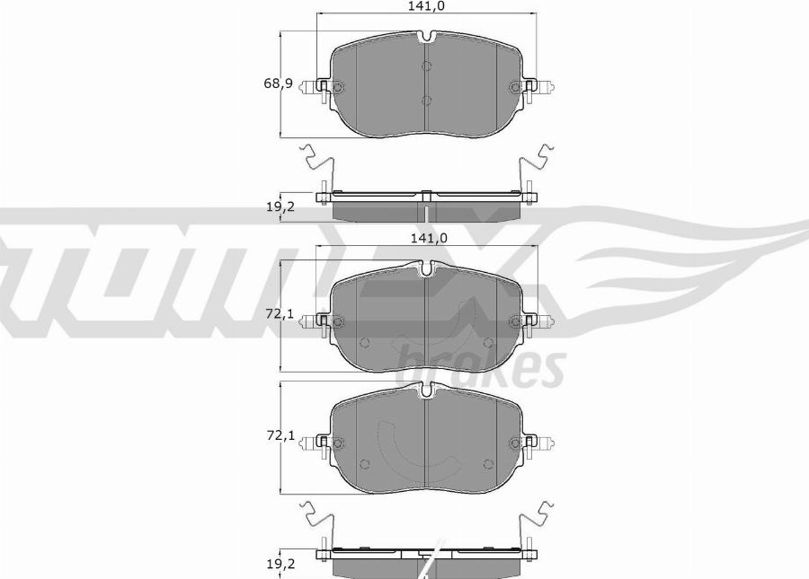 TOMEX brakes TX 60-52 - Set placute frana,frana disc aaoparts.ro