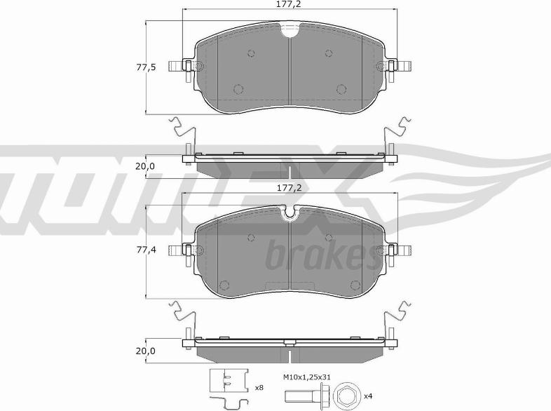 TOMEX brakes TX 60-29 - Set placute frana,frana disc aaoparts.ro
