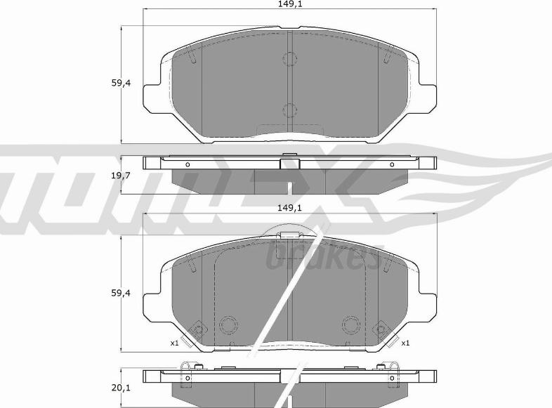 TOMEX brakes TX 19-59 - Set placute frana,frana disc aaoparts.ro
