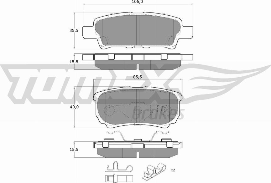 TOMEX brakes TX 14-87 - Set placute frana,frana disc aaoparts.ro