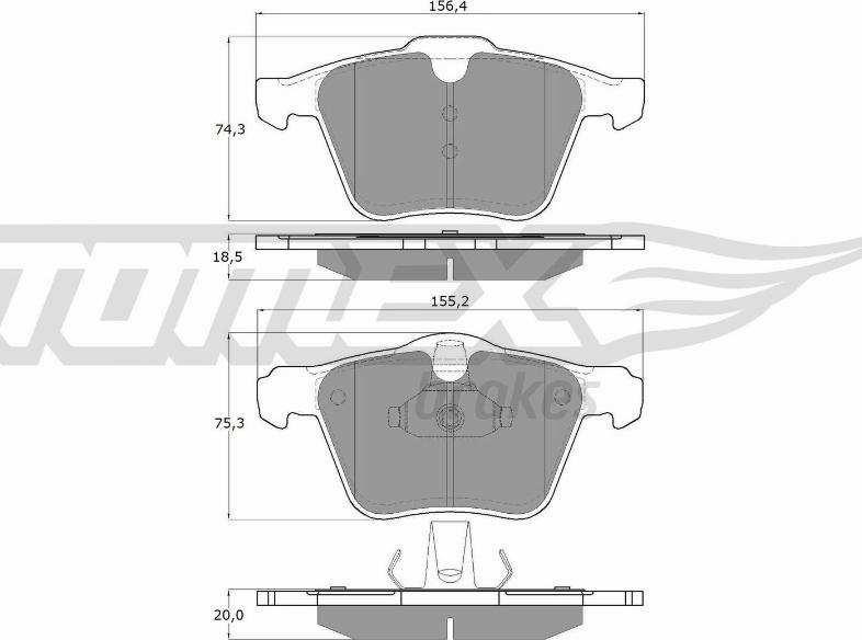 TOMEX brakes TX 16-64 - Set placute frana,frana disc aaoparts.ro