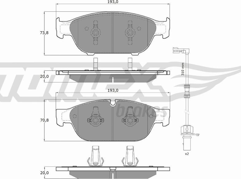TOMEX brakes TX 16-83 - Set placute frana,frana disc aaoparts.ro