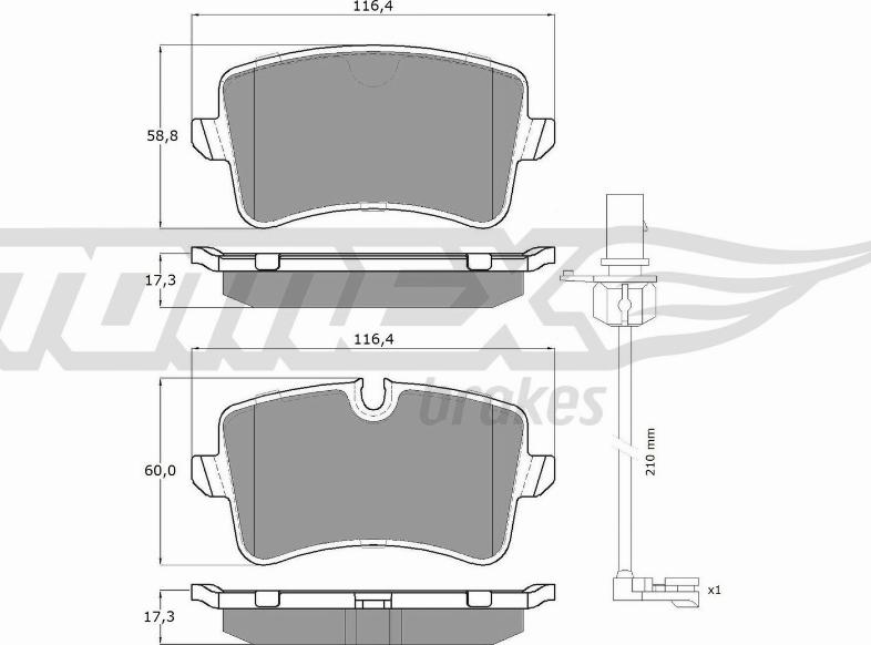 TOMEX brakes TX 16-82 - Set placute frana,frana disc aaoparts.ro