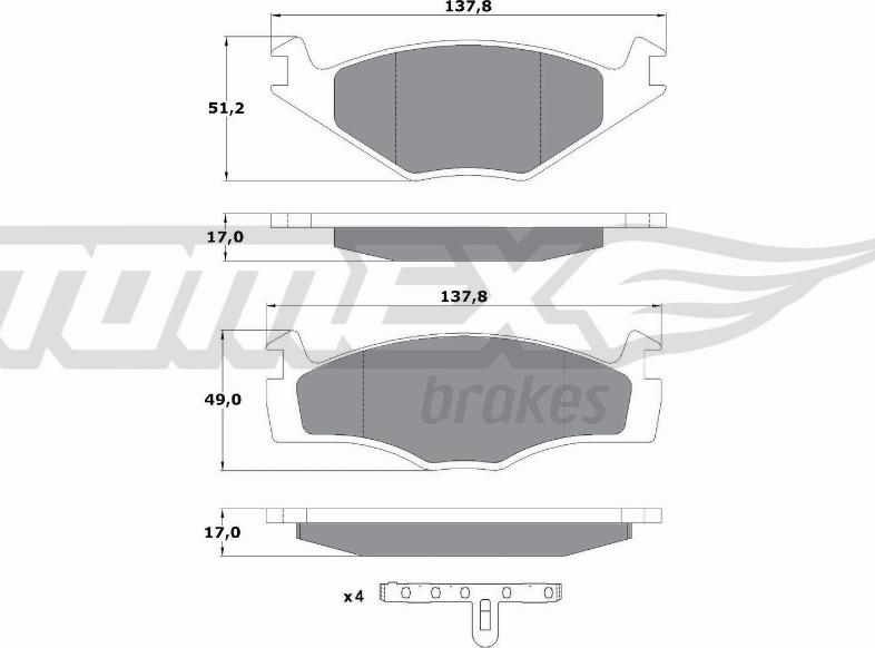 TOMEX brakes TX 10-141 - Set placute frana,frana disc aaoparts.ro