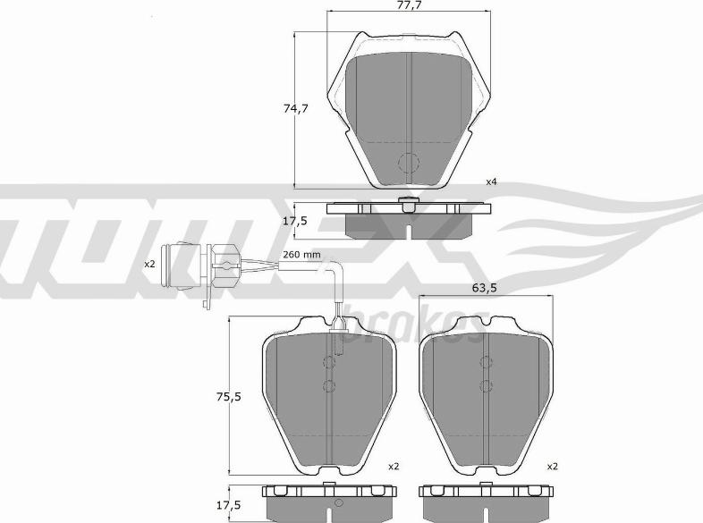 TOMEX brakes TX 13-15 - Set placute frana,frana disc aaoparts.ro