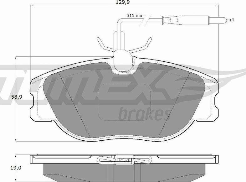 TOMEX brakes TX 12-442 - Set placute frana,frana disc aaoparts.ro