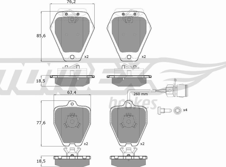 TOMEX brakes TX 12-26 - Set placute frana,frana disc aaoparts.ro