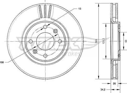 TOMEX brakes TX 70-24 - Disc frana aaoparts.ro