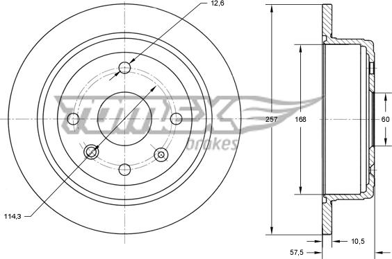 TOMEX brakes TX 71-36 - Disc frana aaoparts.ro