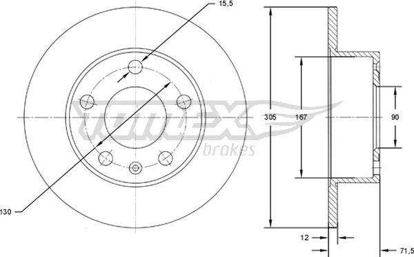 TOMEX brakes TX 71-76 - Disc frana aaoparts.ro