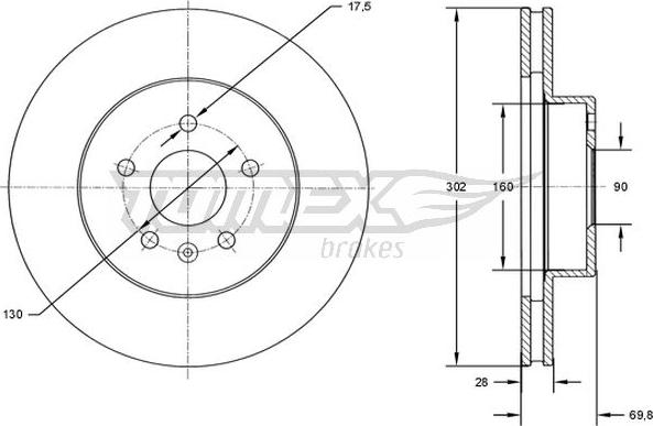 TOMEX brakes TX 72-46 - Disc frana aaoparts.ro