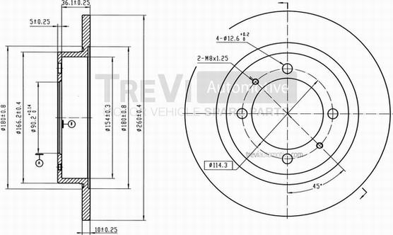 Trevi Automotive BD1028 - Disc frana aaoparts.ro