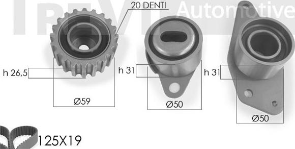 Trevi Automotive KD1009 - Set curea de distributie aaoparts.ro