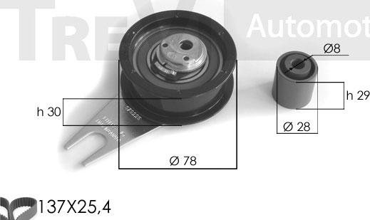 Trevi Automotive KD1088 - Set curea de distributie aaoparts.ro