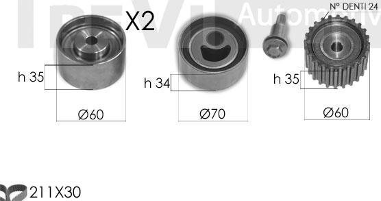 Trevi Automotive KD1398 - Set curea de distributie aaoparts.ro
