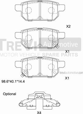 Trevi Automotive PF1486 - Set placute frana,frana disc aaoparts.ro