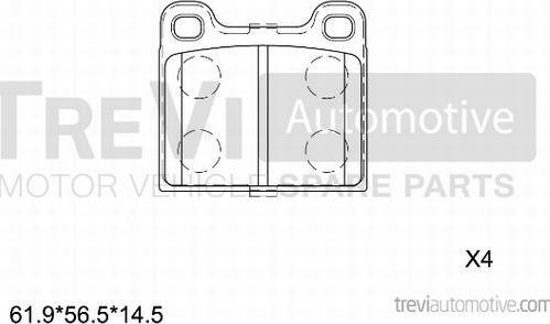 Trevi Automotive PF1566 - Set placute frana,frana disc aaoparts.ro