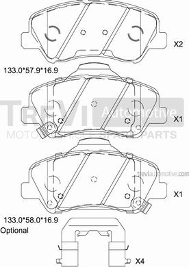 Trevi Automotive PF1506 - Set placute frana,frana disc aaoparts.ro