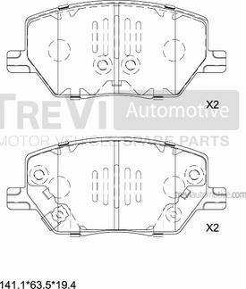 Trevi Automotive PF1512 - Set placute frana,frana disc aaoparts.ro