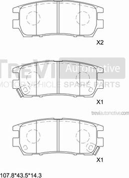 Trevi Automotive PF1585 - Set placute frana,frana disc aaoparts.ro